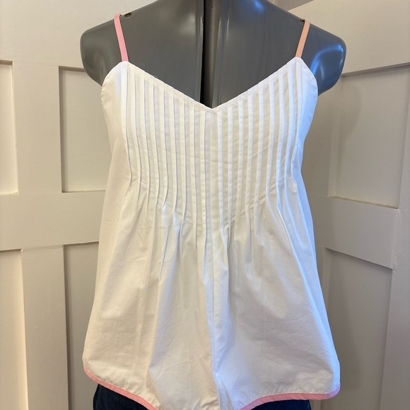 Funky White Camisole with Pink Straps Size Large - Picture 9 of 9